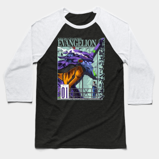 Evangelion Baseball T-Shirt - evangelion - neon genesis evangelion by Claessens_art